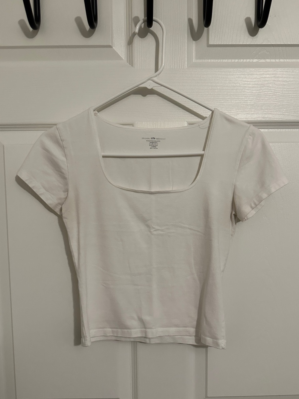 Brandy Melville White Square Neck Crop Top
